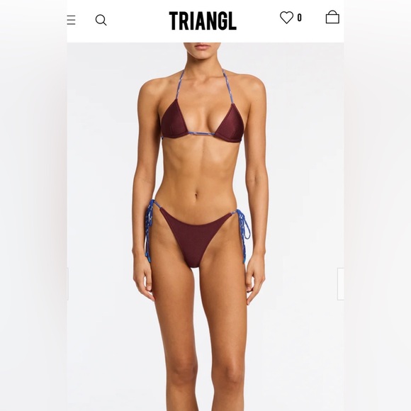 TRIANGL Vinca Faro Neoprene Bikini Set – Burgundy/Brown + BackpackSNWT